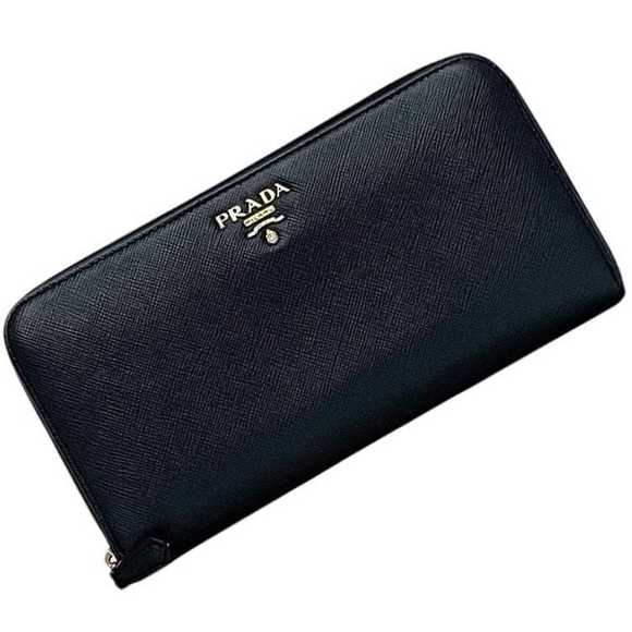Prada Round Long Wallet ec-23886 Navy 1ML506 Saffiano Leather 230-A PRADA Blu... - Picture 1 of 11